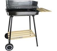 Barbecue de jardin au charbon de bois avec étagères et roulettes MG905