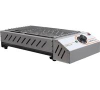 Barbecue - Barbecue de table électrique - Puissance de 2,5 kW - Acier inoxydable - Température réglable de 50 à 300 °C - Portable - Argent
