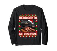 Barbecue Brisket Christmas Ugly Xmas Smoker Pitmaster Manche Longue