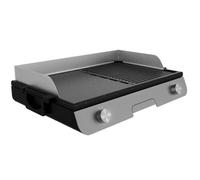 Cecotec PerfectRoast 3000 Barbecue électrique en inox 3 000 W, surface de cuisson mixte, revêtement anti-adhésif Rockstone, thermostat réglable, bac ramasse-graisses 03182
