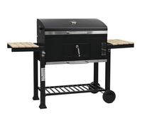 Habitat et Jardin – Barbecue charbon Marquis – tablettes latérales, grilles réglables – Noir