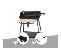 Barbecue charbon Bergamo Somagic + Gant de protection + Brosse En T