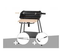 Barbecue charbon Bergamo Somagic + Pince en inox + Brosse En T
