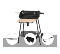 Barbecue charbon Bergamo Somagic + Pince en inox + Gant de protection + Brosse En T