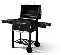 Barbecue Charbon Cookingbox Clark, Ventilation Réglable, Grille Fonte, Acier Inox, 122x50x108,5 cm