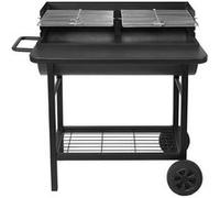Red Deco – Barbecue à charbon ALABAMA 71 x 35,5 cm, 2 grilles réglables, chariot, noir