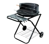 Barbecue de jardin rond au charbon de bois avec étagères sur roulettes MG925