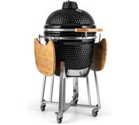 Barbecue charbon - Klarstein Kingsize Kamado - en céramique 21"" - Barbecue fumoir - Grill - Smoker - thermomètre - Noir
