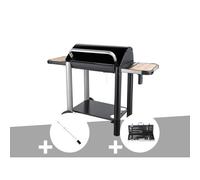 Barbecue charbon Vulcano 3000 + Kit tournebroche + Malette 8 accessoires inox - Somagic