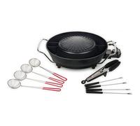 Barbecue Coréen Hot Pot - Nombreux Accessoires Inclus - 3 L - 4 Personnes - 1 800 W, Noir