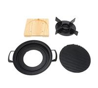 Barbecue d’extérieur, barbecue de table portable, grill multifonction en aluminium moulé sous pression pour le camping, les pique-niques et les voyages, avec panneaux en bois