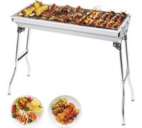 Barbecue de camping au charbon de bois, pliable et portable, pour 5 à 10 personnes, 73 x 33 x 71 cm, pour le camping, le jardin et les pique-niques