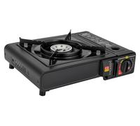 Barbecue de camping portable - Barbecue à gaz - Butane - 2500 W - Allumage électronique - Boîte de rangement - Noir
