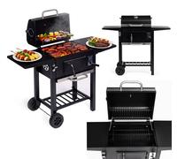 Barbecue de jardin au charbon avec couvercle, réglage de la grille, thermomètre et bac à cendres, marque MultiGarden