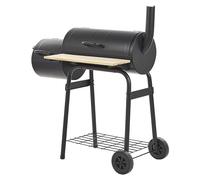 Barbecue de Jardin au Charbon de Bois avec Couvercle Fonction Fumoir Annexe à Ro