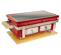 Barbecue de table carré Kamado Braza - Rouge vin