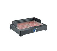 Severin Barbecue électrique PG 8565 – 2 200 W, grille en inox, pare-vent amovible, bac à eau, Noir