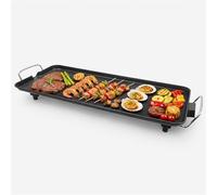 Barbecue de table électrique Teppanyaki avec revêtement antiadhésif, surface de cuisson extra large avec bec récupérateur d'huile pour 1 à 6 personnes, pour extérieur, camping, arrière-cour, 68 x 28