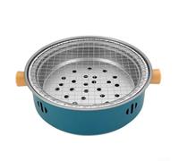 Barbecue de table en acier inoxydable 29 cm Design compact Bleu | Design pliable, 29 x 29 x 10 cm, corps en acier inoxydable, s'adapte au coffre de voiture, idéal pour les voyages en camping