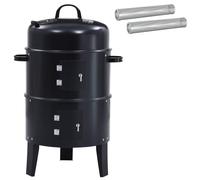 Barbecue d'extérieur, acier noir, dimensions : 40 x 80 cm