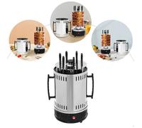 Barbecue électrique 1000W vertical, grill rotatif, 6 brochettes, machine à brochettes électrique, cuisson sans fumée maison