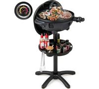 Barbecue électrique - 1200 W, double zone, plaque antiadhésive