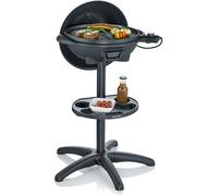 Barbecue Électrique 2 000 W Avec Grille En Fonte D'Aluminium, Barbecue Sur Pieds Avec Couvercle Et Thermomètre Intégré, Ebbq Avec G
