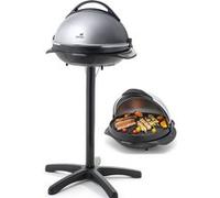 Barbecue électrique 2400W - Format 2-en-1 sur pieds ou de table - Diamètre 40 cm - Couvercle inclus - Thermostat réglable G