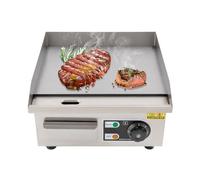 Barbecue électrique, 35,5 x 38 x 21 cm, plaque de cuisson électrique, 2000 W, avec boîte de stockage d'huile pour stands de rue, restaurants, magasins, cantines, 35,5 x 38 x 21 cm