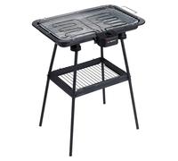 Barbecue électrique Alpina 2-en-1 2200 W - Barbecue de table avec thermostat et fonction de maintien au chaud - Barbecue électrique avec grille réglable - 51 x 30 cm - Noir