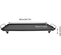 Barbecue électrique - Barbecue de table - 68 x 28 cm - 1 500 W - Portable pour le camping - 5 niveaux de température - 32–482 °F - Prise européenne