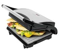 Barbecue électrique Cecotec avec grille Rock’n Grill. 700 W, surface 23 × 14,5 cm, revêtement antiadhésif RockStone, sans PTFE ni PFOA
