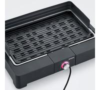 Barbecue électrique de table SEVERIN PG8567 2200 W avec grille amovible et pare-vent noir