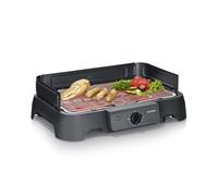 Barbecue électrique de table - SEVERIN - PG8593 - 2000 W - Surface de cuisson 38 x 22 cm - Grille Inox - Thermostat réglable - Noir