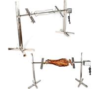 Barbecue électrique en acier inoxydable Broche de barbecue en acier inoxydable Rotisserie tournebroche moteur Barbecue BBQ Support de barbecue 220V 530mm Universel