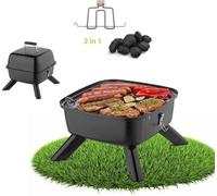 Barbecue électrique hybride 2-en-1 à charbon de bois 2000 W