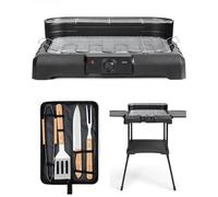 Barbecue Électrique - LIVOO - 2200W - 2 en 1 - Noir et Rouge - Surface 39,5 x 24 cm
