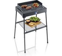 Barbecue électrique SEVERIN PG8568, Surface de cuisson 44,5x26cm, Hauteur 85cm, 2200W, Grille en fonte d'aluminium