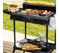 Barbecue Electrique sur Pied et de Table avec Grilles inoxydable et 3 Supports de Plats - Grille viande, BBQ grillade, grill - Straße Tech ®