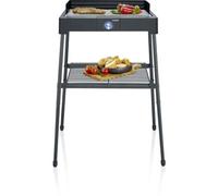 Barbecue électrique sur pieds et table SEVERIN PG8566 2200 W Surface 44,5 x 26 cm Thermostat réglable SafeTouch Cuve anti-fumée Noir