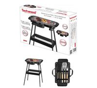 Barbecue Electrique sur Pieds ou de Table noir 2000W + Set de 4 accessoires pour barbecue