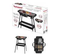 Barbecue Electrique sur Pieds ou de Table noir 2000W + Set de 4 accessoires pour barbecue