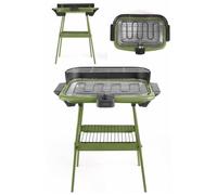 Barbecue Electrique sur Pieds ou de Table Vert 2000W + Set de 4 accessoires pour barbecue