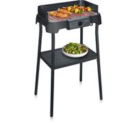 Severin Barbecue électrique sur pieds PG 8594 – 2000 W, 38 x 22 cm, thermostat réglable – Noir