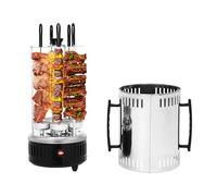 Barbecue électrique vertical 1000 W avec 5 brochettes rotative automatique en acier inoxydable pour la maison, le camping, les fêtes
