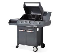 Barbecue Emma Gun Metal 3 Feux + 1 Side - BRASERO - FlexiGrill - Surface de cuisson 57 x 41,5 cm - 2 Tablettes