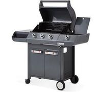 Barbecue Emma Gun Metal 3 Feux + 1 Side - BRASERO - FlexiGrill - Surface de cuisson 57 x 41,5 cm - 2 Tablettes