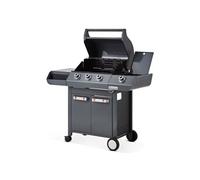 Barbecue Emma Gun Metal 3 Feux + 1 Side - - FlexiGrill - Surface de cuisson 57 x 41,5 cm - 2 Tablettes