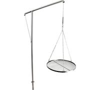 Barbecue en acier inoxydable | Barbecue pivotant - démontable avec guide-chaîne interne & douille de sol