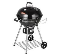 Barbecue en bois avec roues - Grille de cuisson de 55 cm - Dimensions : 83 x 68,5 x 105 cm - Avec bac à cendres et couvercle